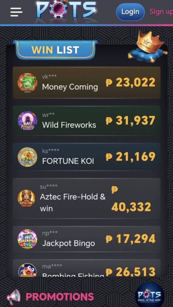 POTS888 APP Leader Board